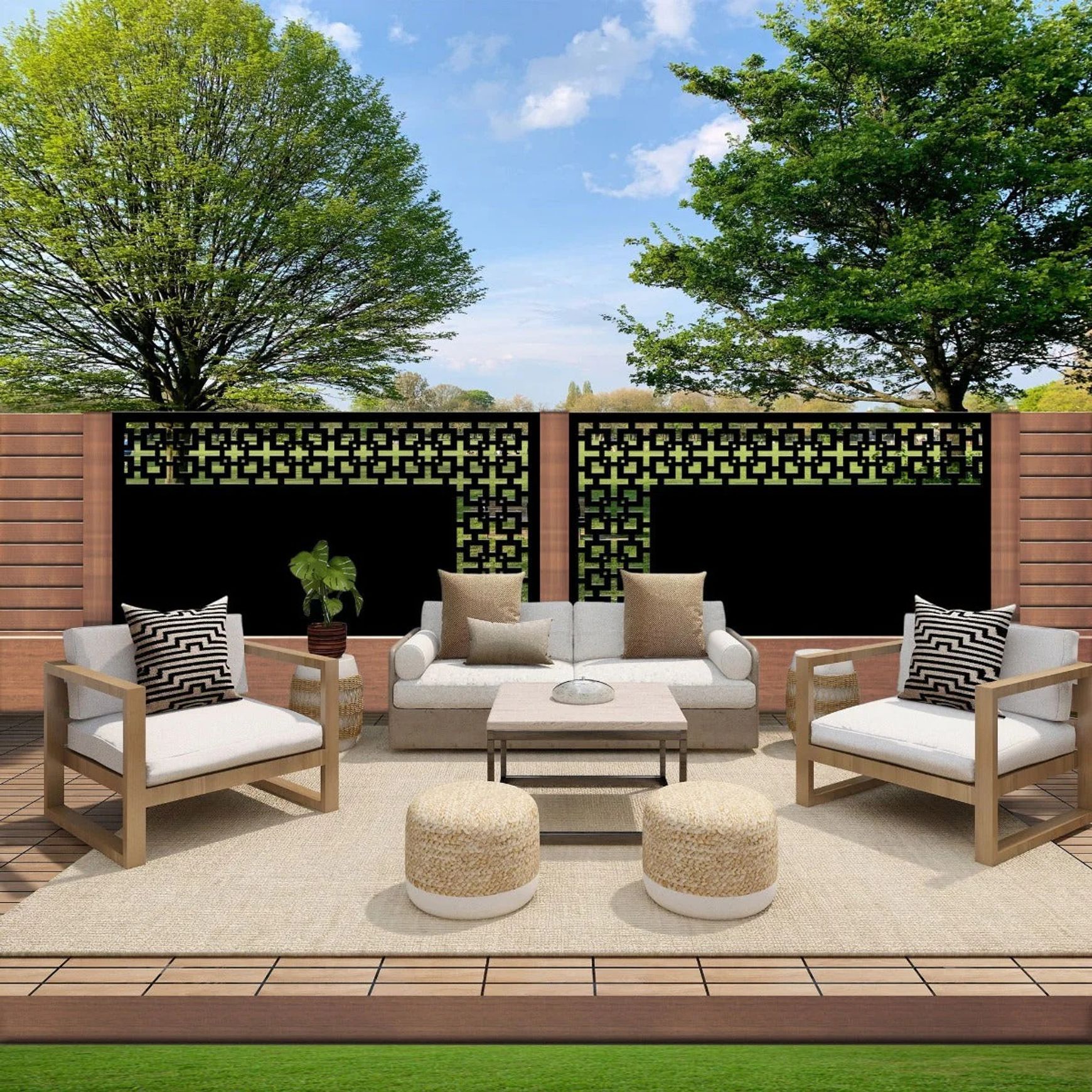 Combination Fence Panel - Square in Square