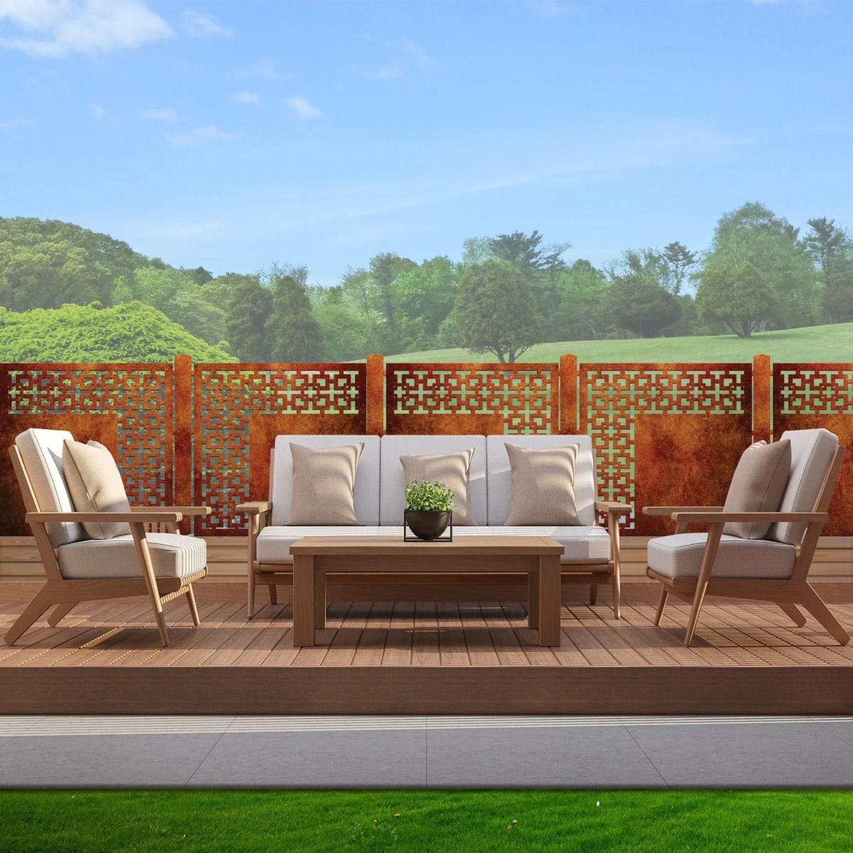 Combination Fence Panel - Square in Square