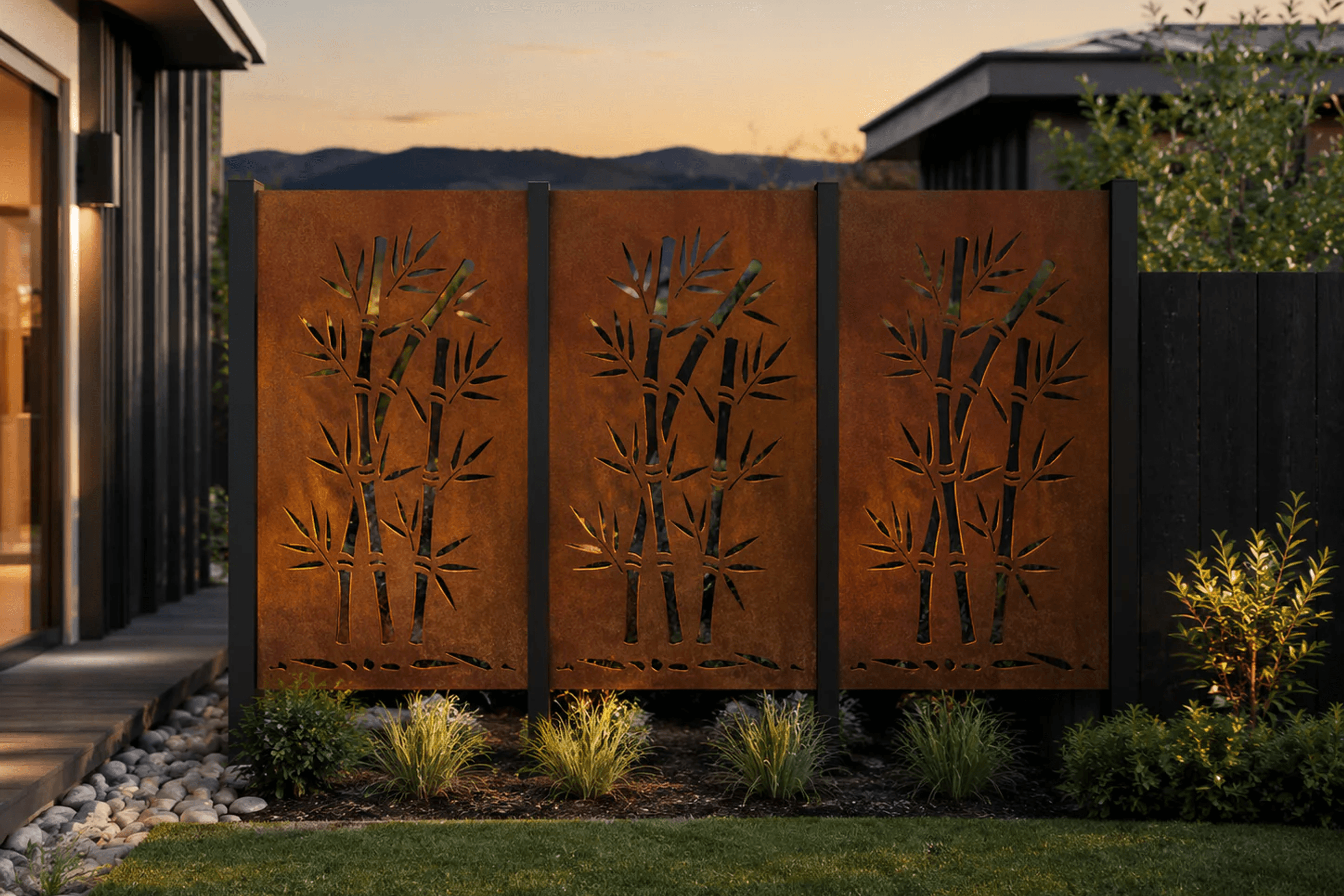 Bamboo Stalks- Laser Cut Fence Panel