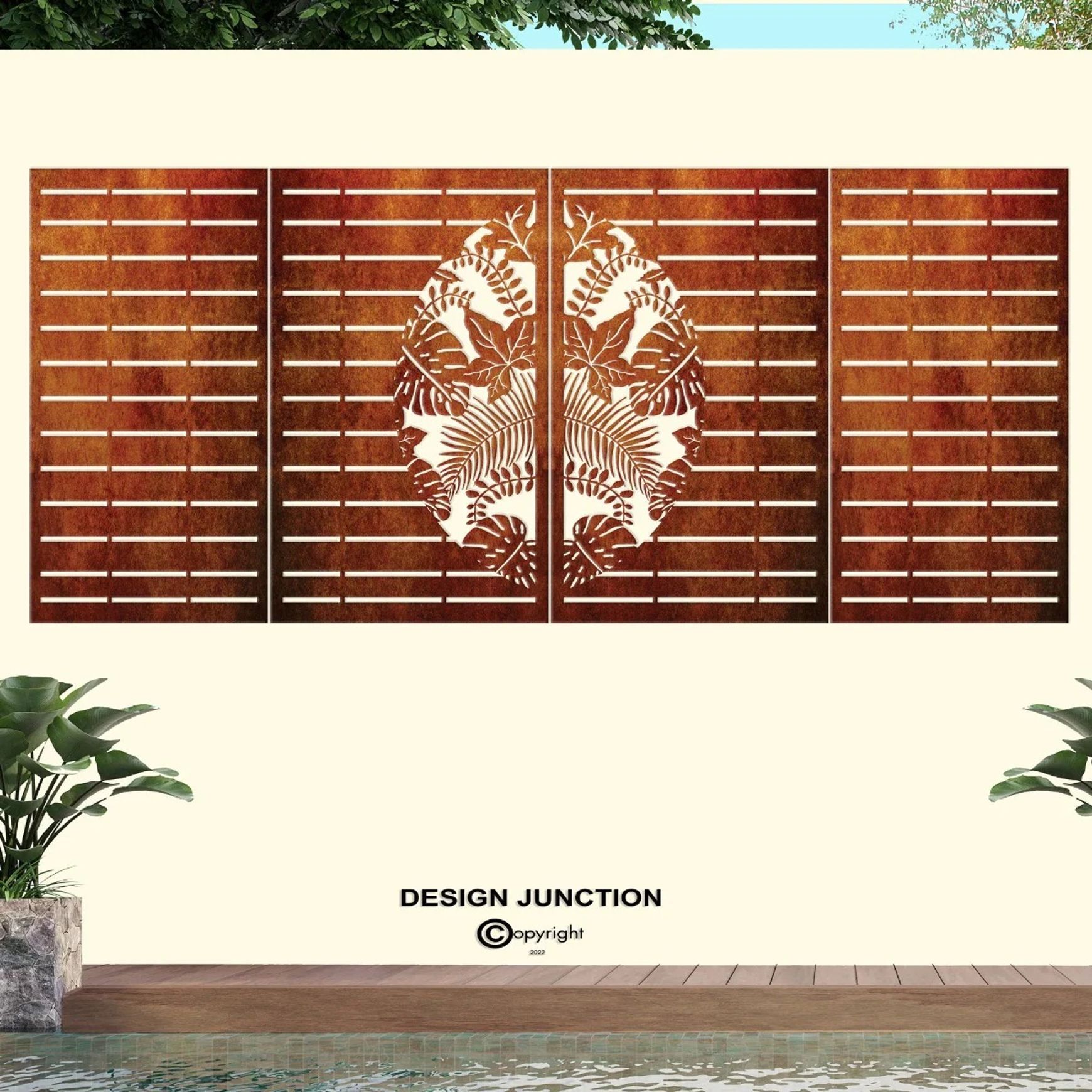 Fence Panel - Half Leaf with Straight lines