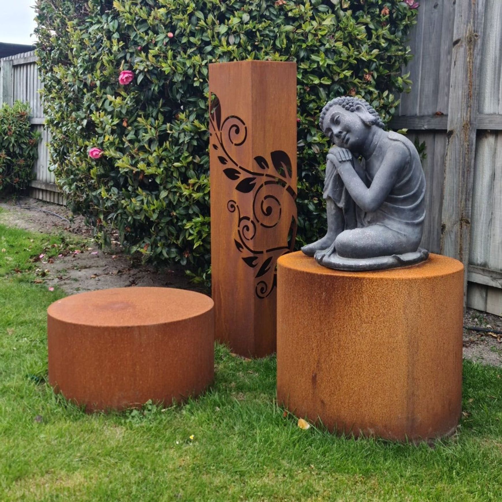 CortenAura Corten Steel Garden Sculpture - The Fern