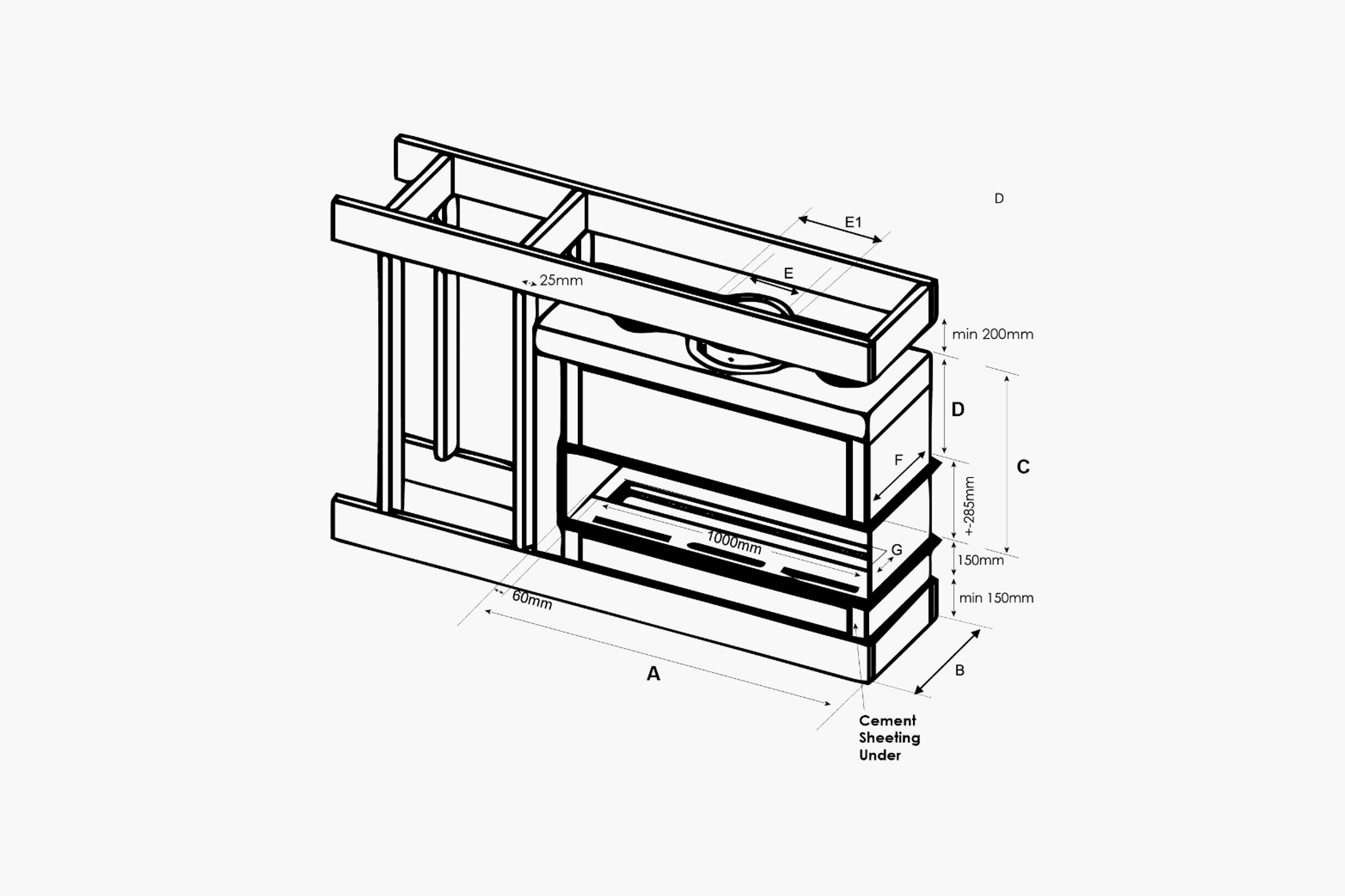 Horizon 3 Sided | Gas Fireplace