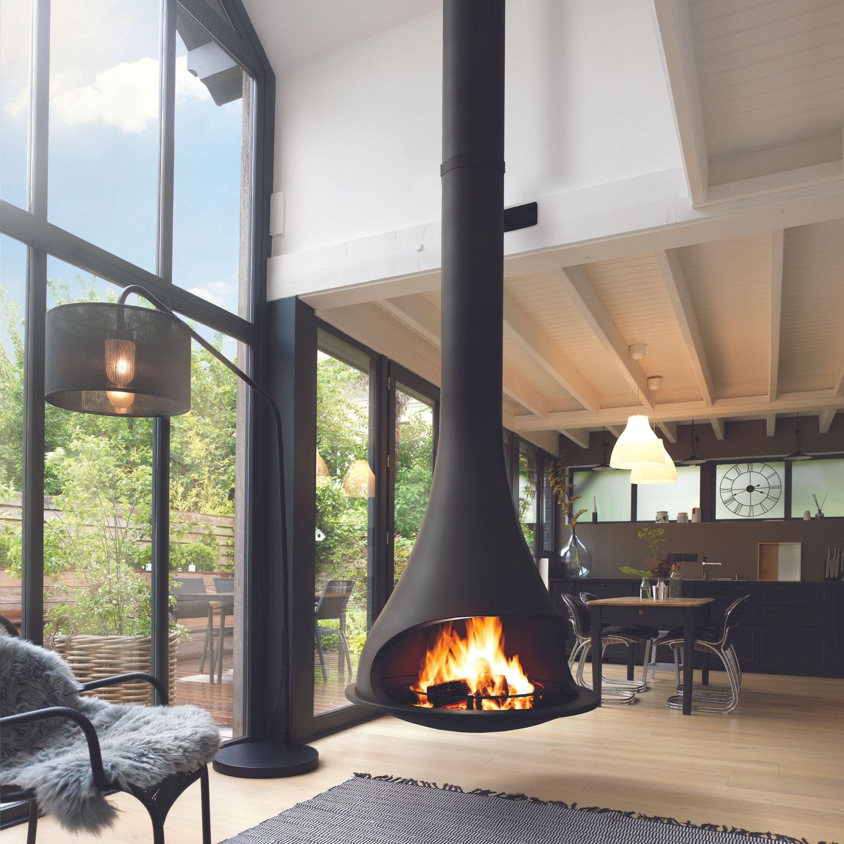 JC Bordelet Tatiana 997 - Suspended Wood Fireplace