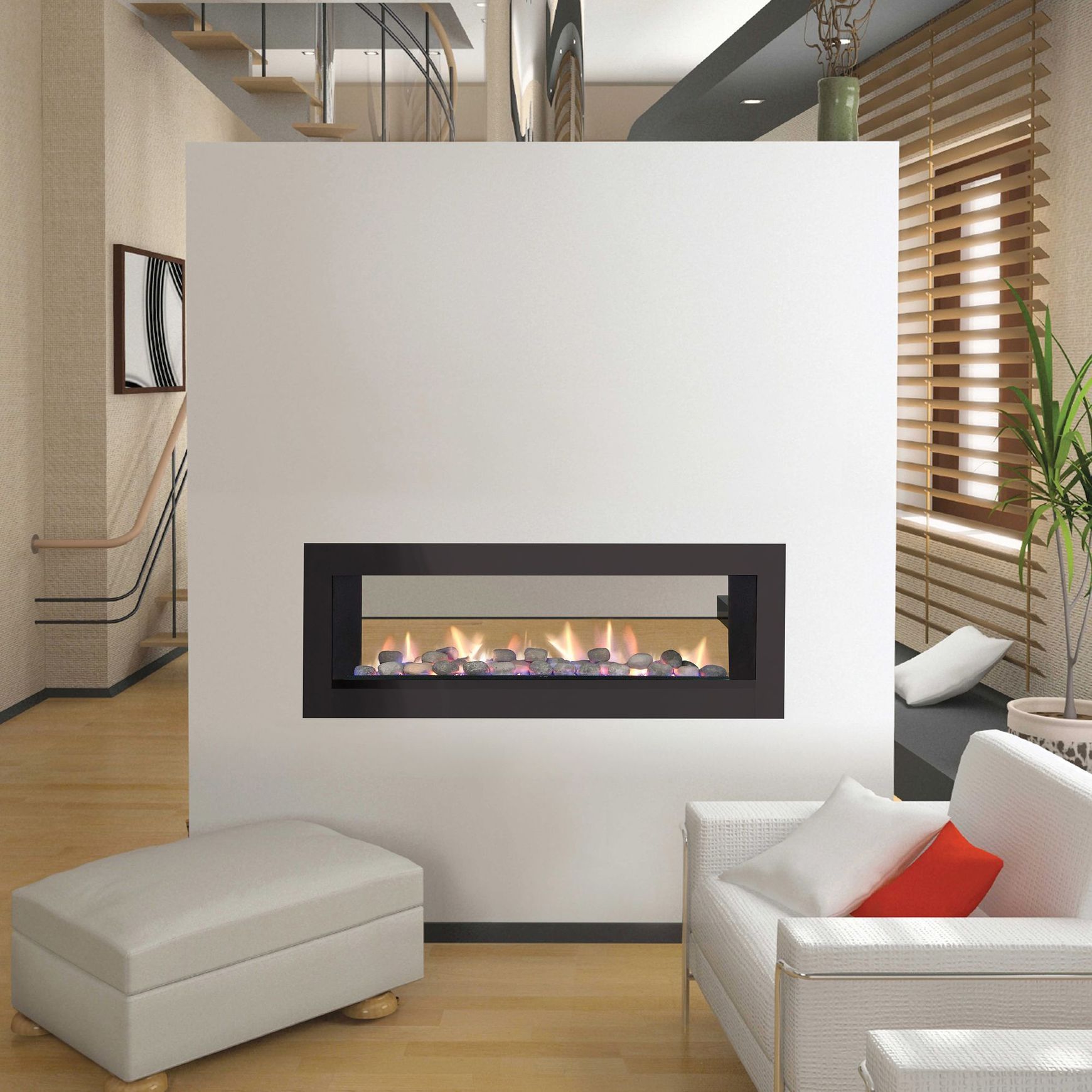 Horizon Lowline Double Sided | Gas Fireplace