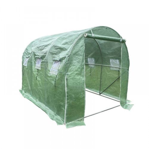 Strong Tunnel Greenhouse Galvanised Frame Side Open | 3m