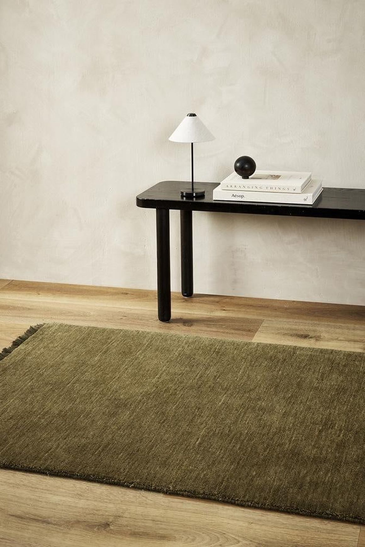 Baya Sandringham 100% NZ Wool Floor Runner Rug - Moss