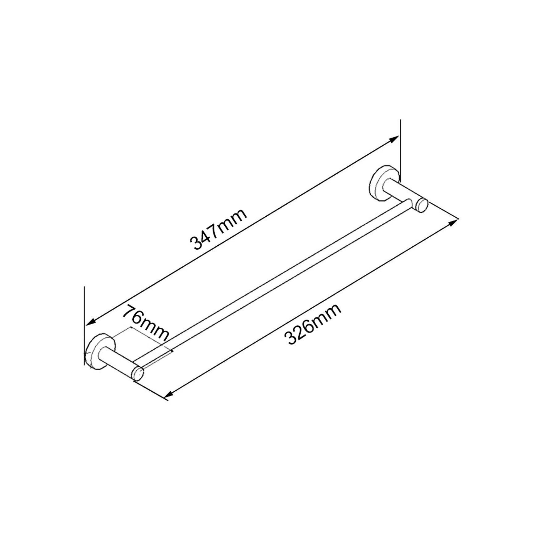Lucid Pin Hand Towel Rail Matte Black dimensions