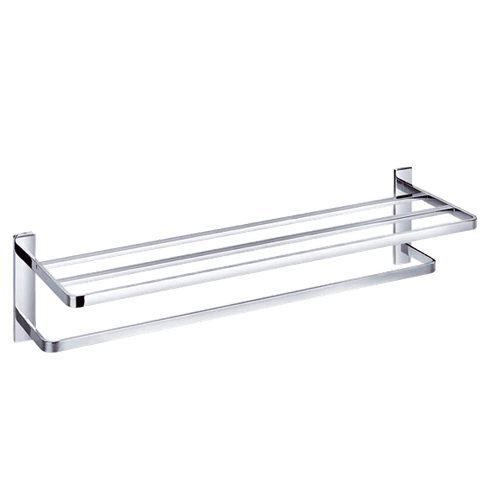Cubic Long Towel Shelf and Rail 610mm Chrome