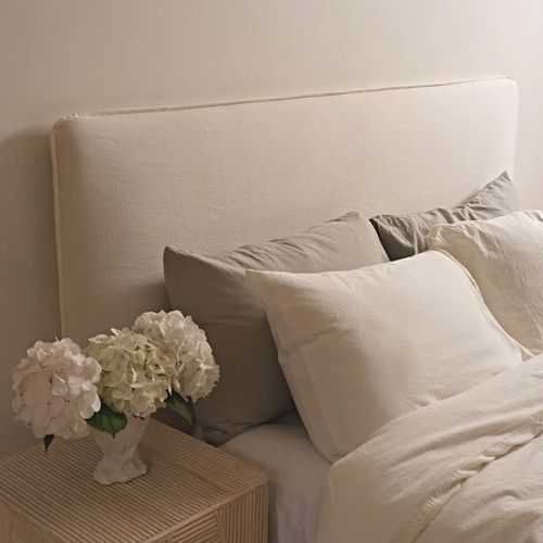 Harlow Slip Cover Headboard - Ivory - Queen