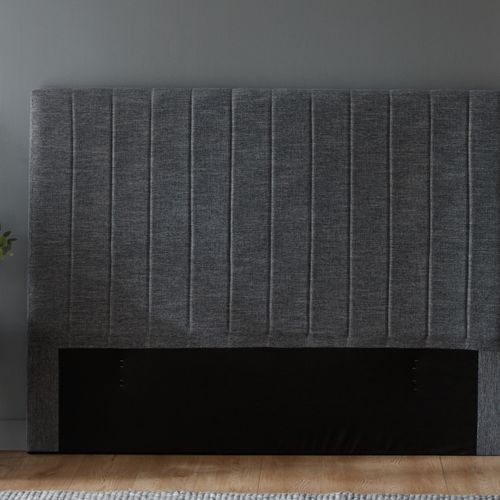 Cannes Queen Upholstered Headboard | Charcoal