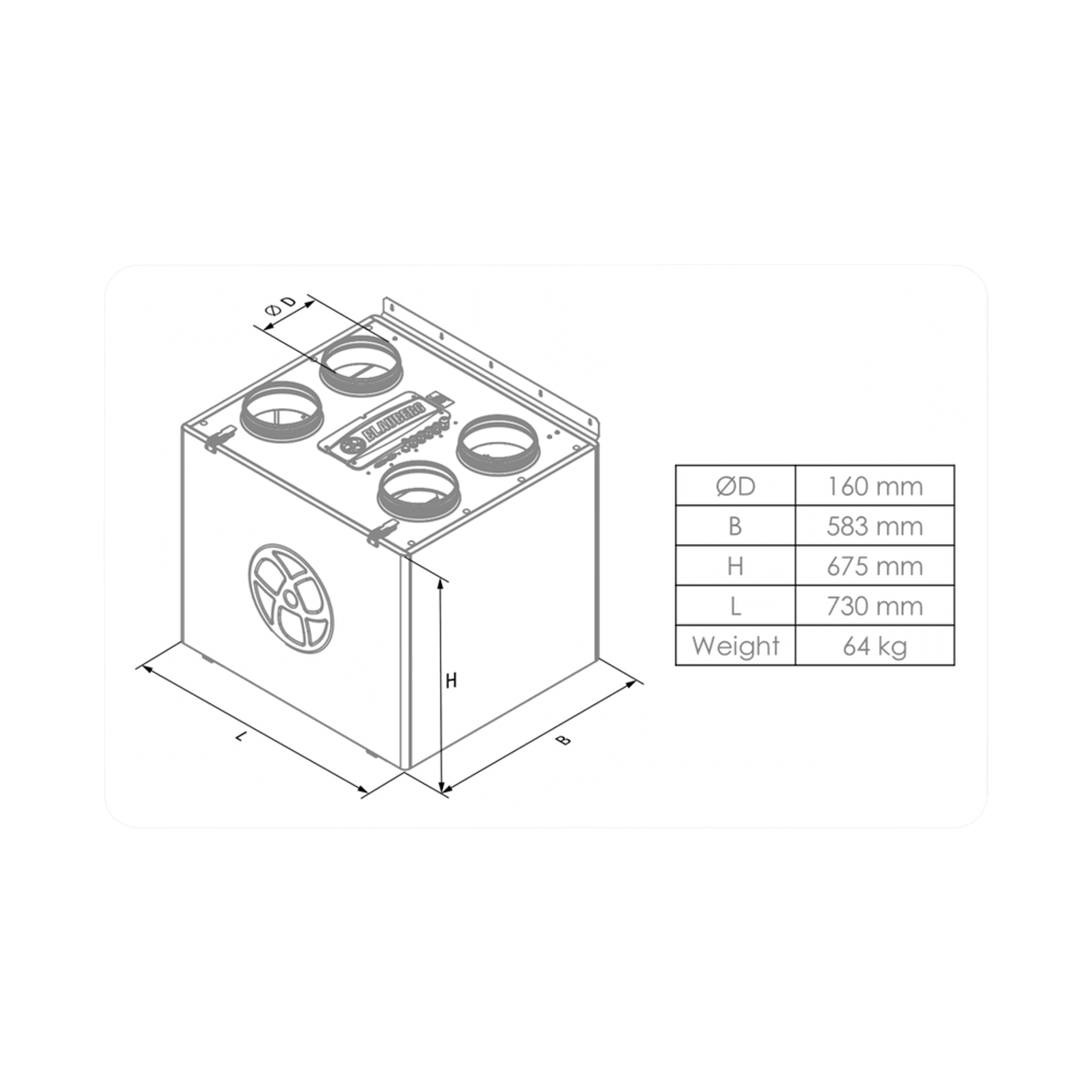 Blauberg KOMFORT SB350 Residential Balanced Ventilation