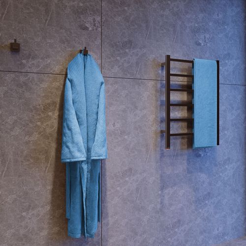 CUBIC 6 Bar 530mm Straight Heated Towel Rail with PTSelect Switch