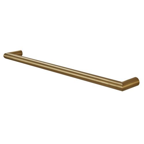 Round Horizontal Heated Towel Rail Brushed Brass