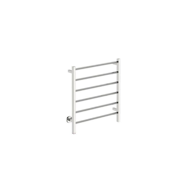 CONTOUR 6 Bar 650mm Straight Heated Towel Rail with PTSelect Switch