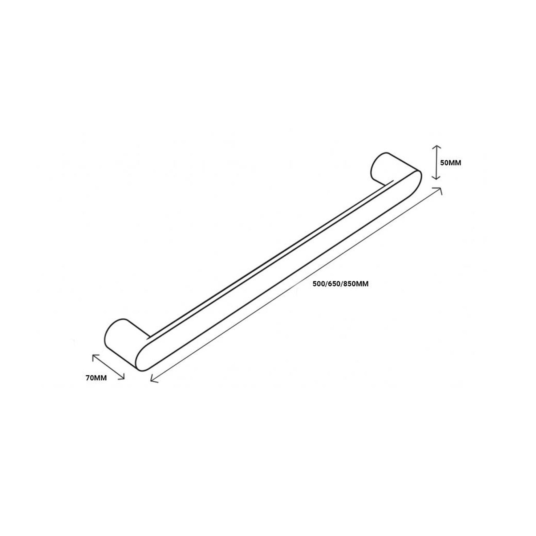 Towel Rail Single Bar Round 12V 650mm Gun Metal