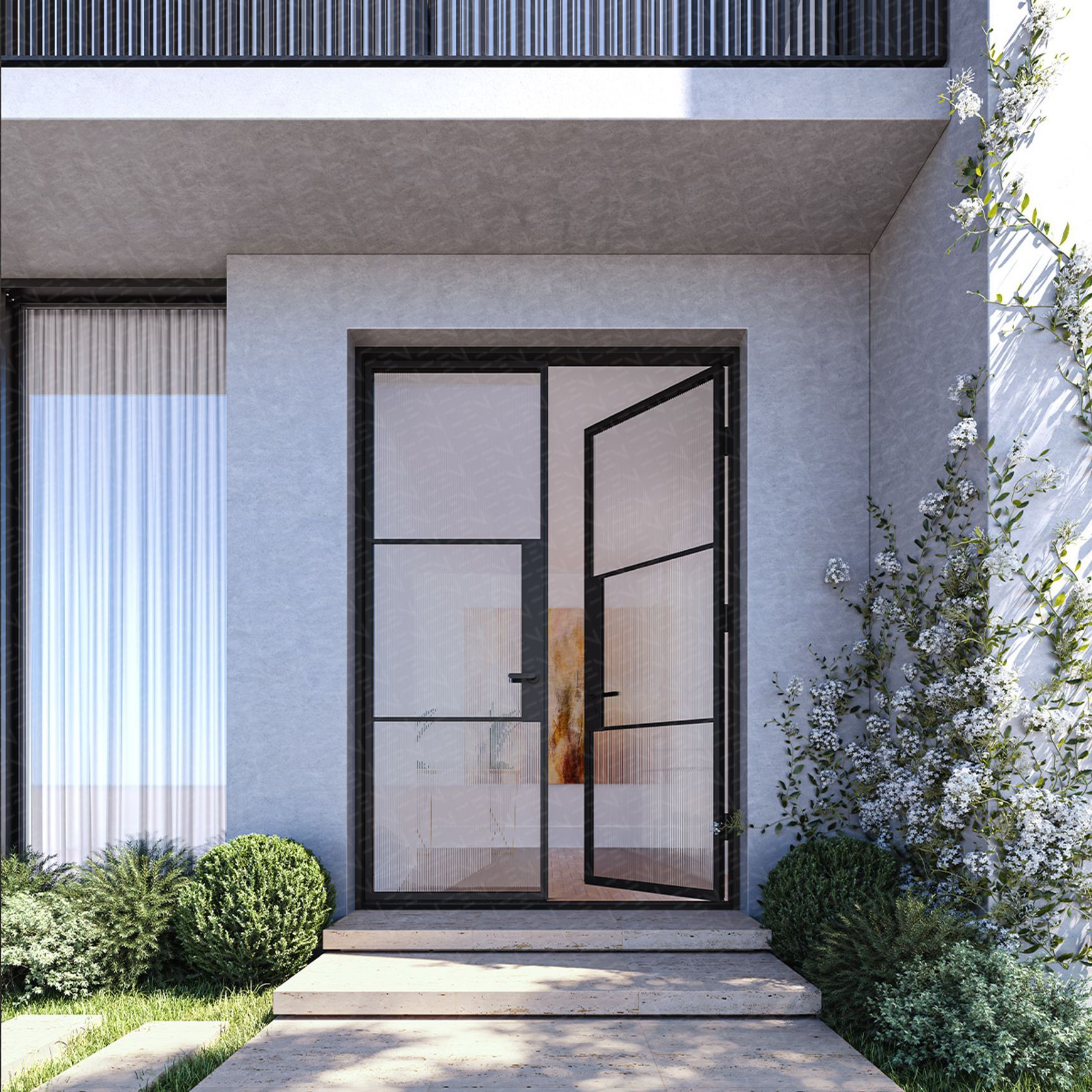 Steel Glass External Hinge Doors - Galvanised FPS50
