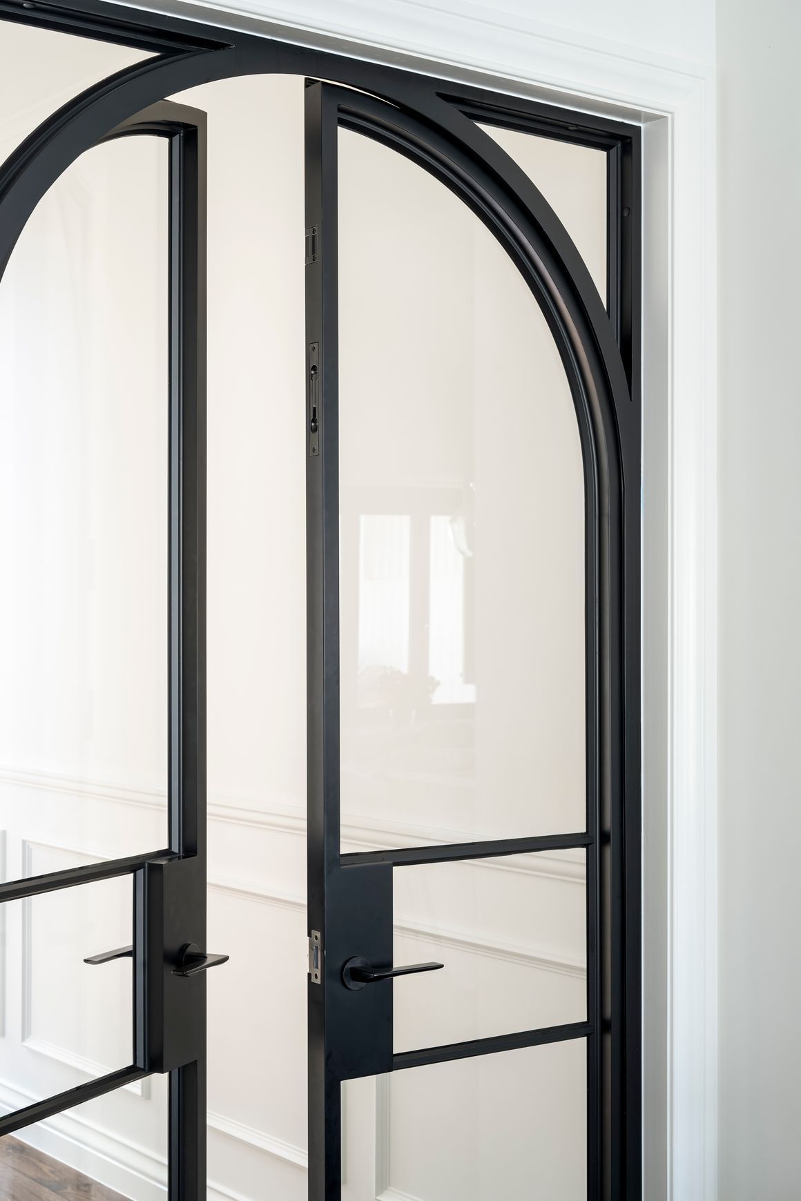 Arch Steel Frame Glass Hinge Doors - Galvanised FPS50