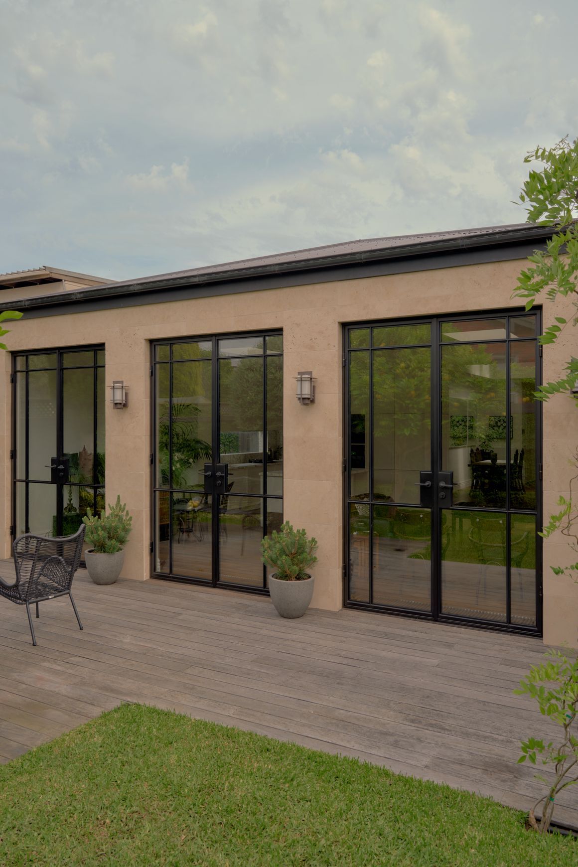 Steel Frame Glass Hinge Doors  - Galvanised FPS50