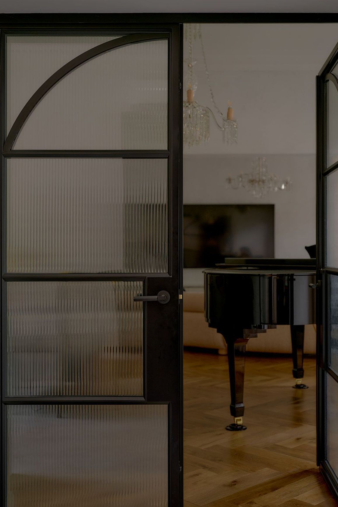 Arch Steel Frame Glass Hinge Doors - Galvanised FPS50