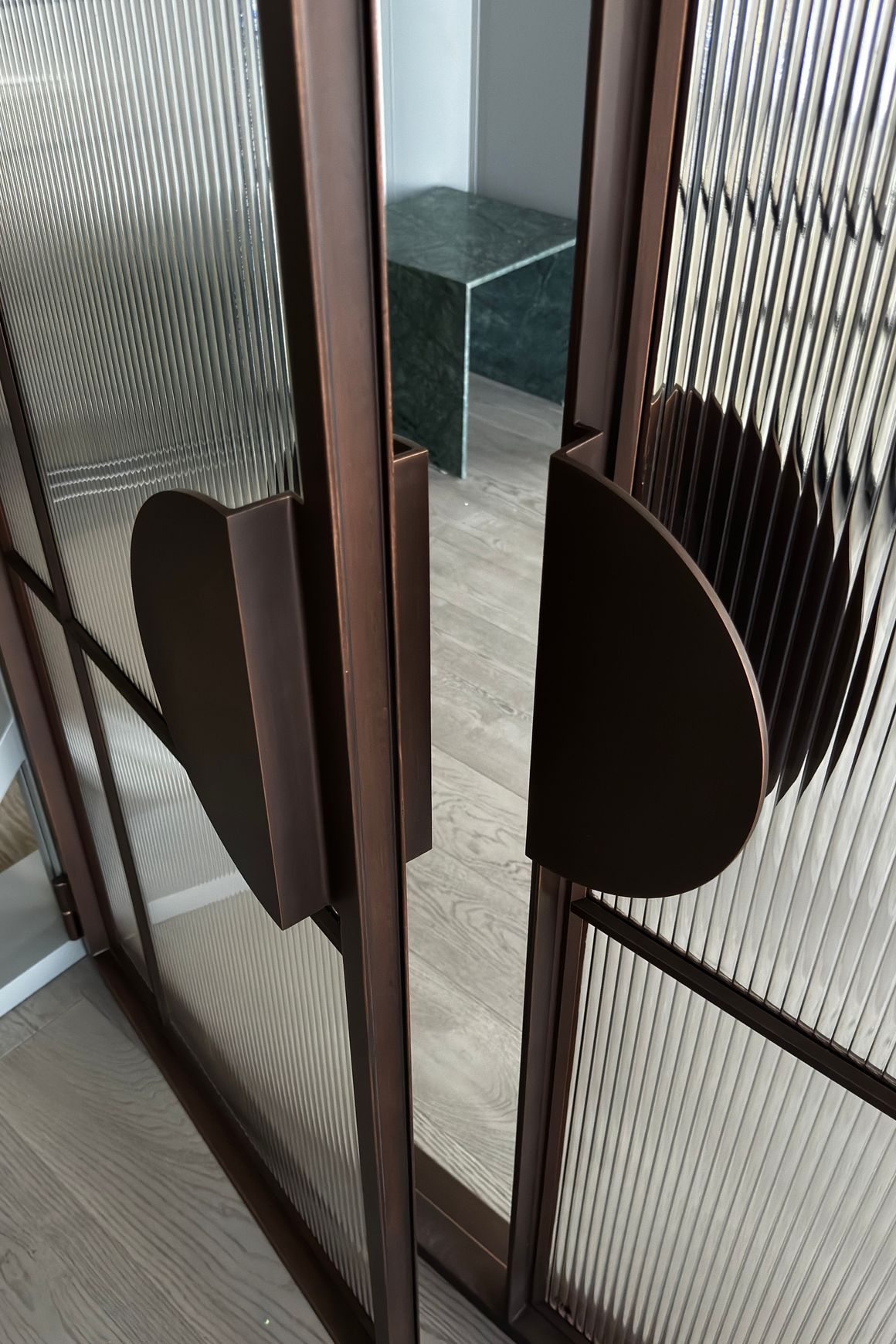 Arch Steel Frame Glass Hinge Doors - Galvanised W40