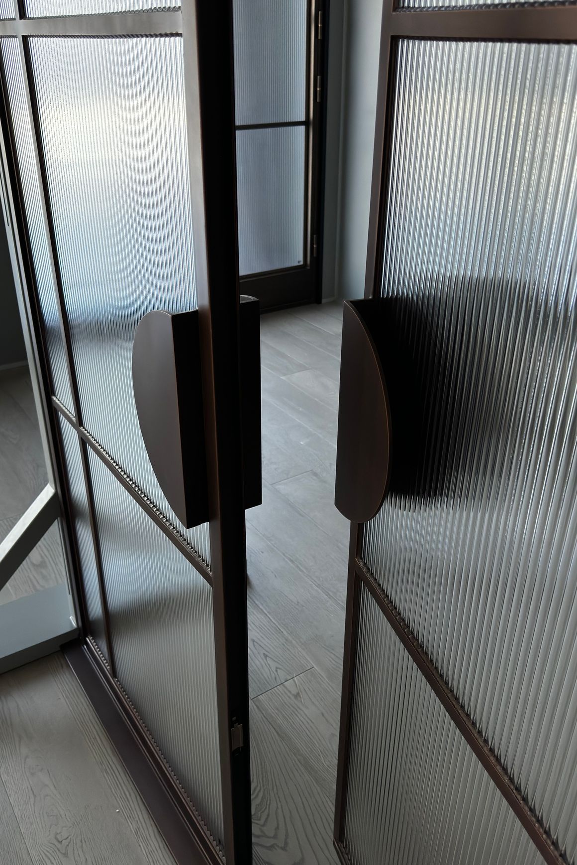 Arch Steel Frame Glass Hinge Doors - Galvanised W40