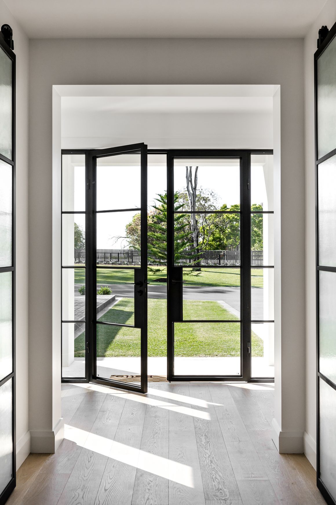 Steel Frame Glass Hinge Doors  - Galvanised FPS50