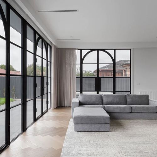 Steel Frame Glass Hinge Doors  - Galvanised FPS50