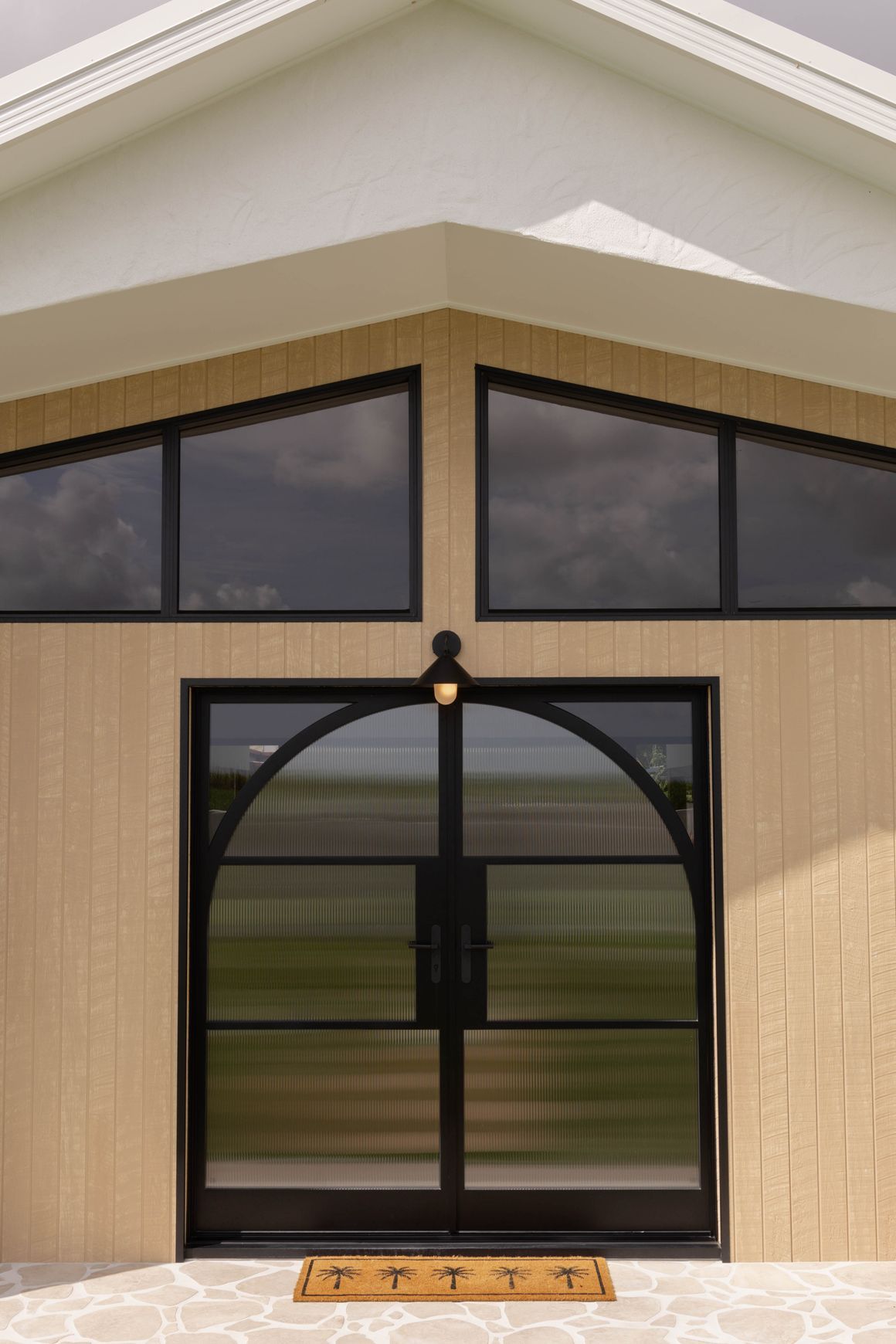 Arch Steel Frame Glass Hinge Doors - Galvanised FPS50