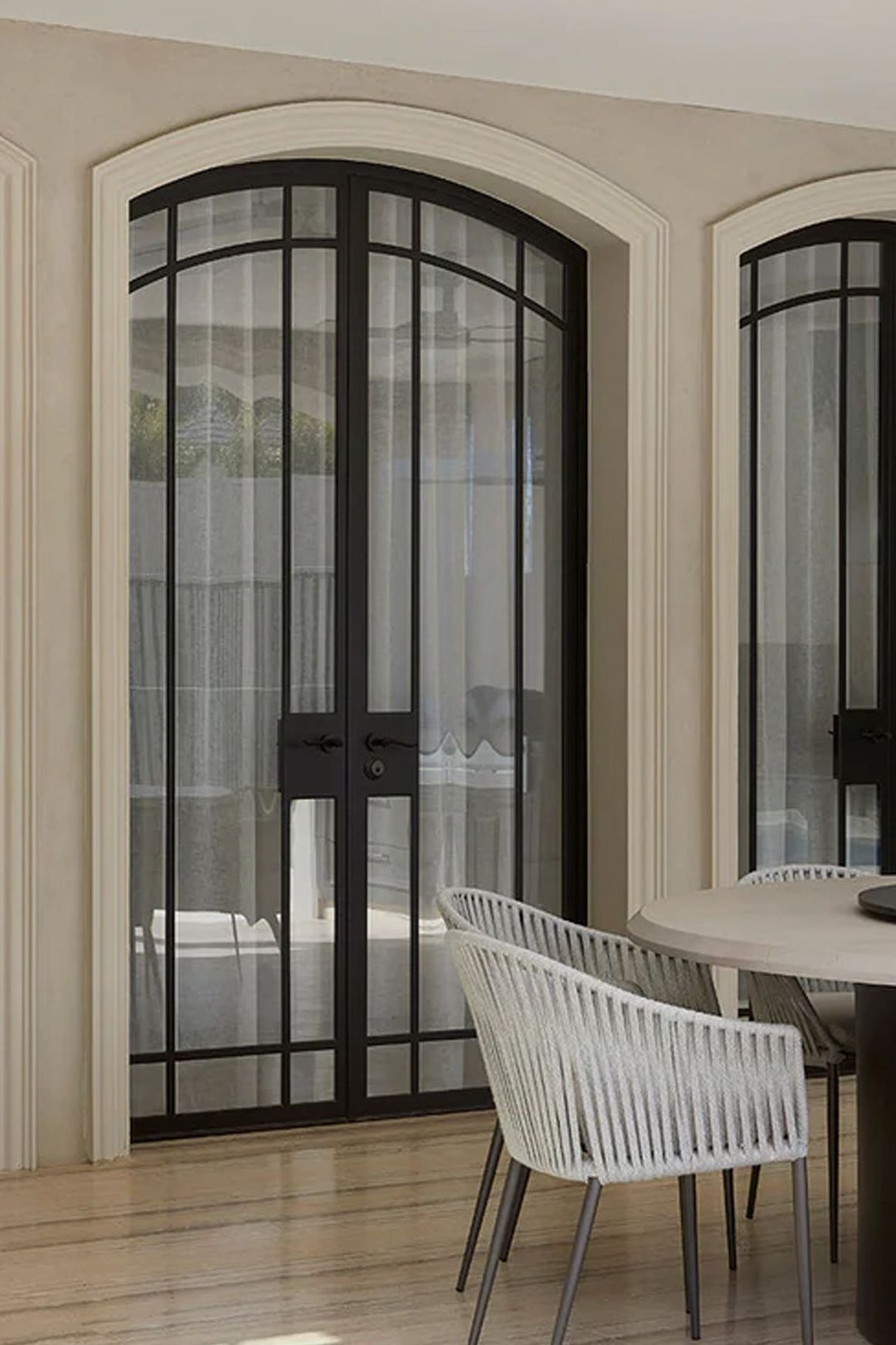 Arch Steel Frame Glass Hinge Doors - Galvanised FPS50