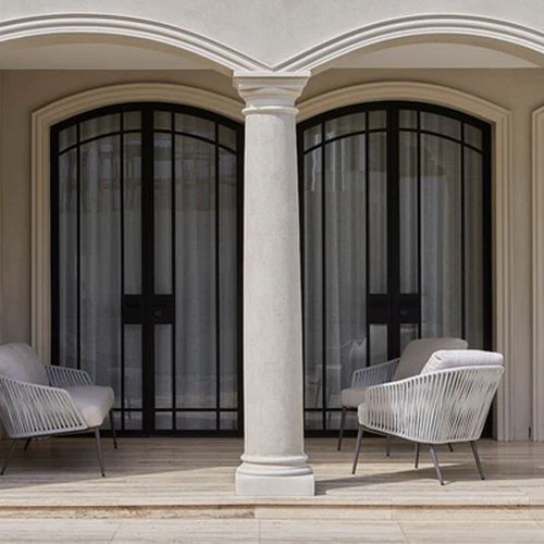 Arch Steel Frame Glass Hinge Doors - Galvanised FPS50