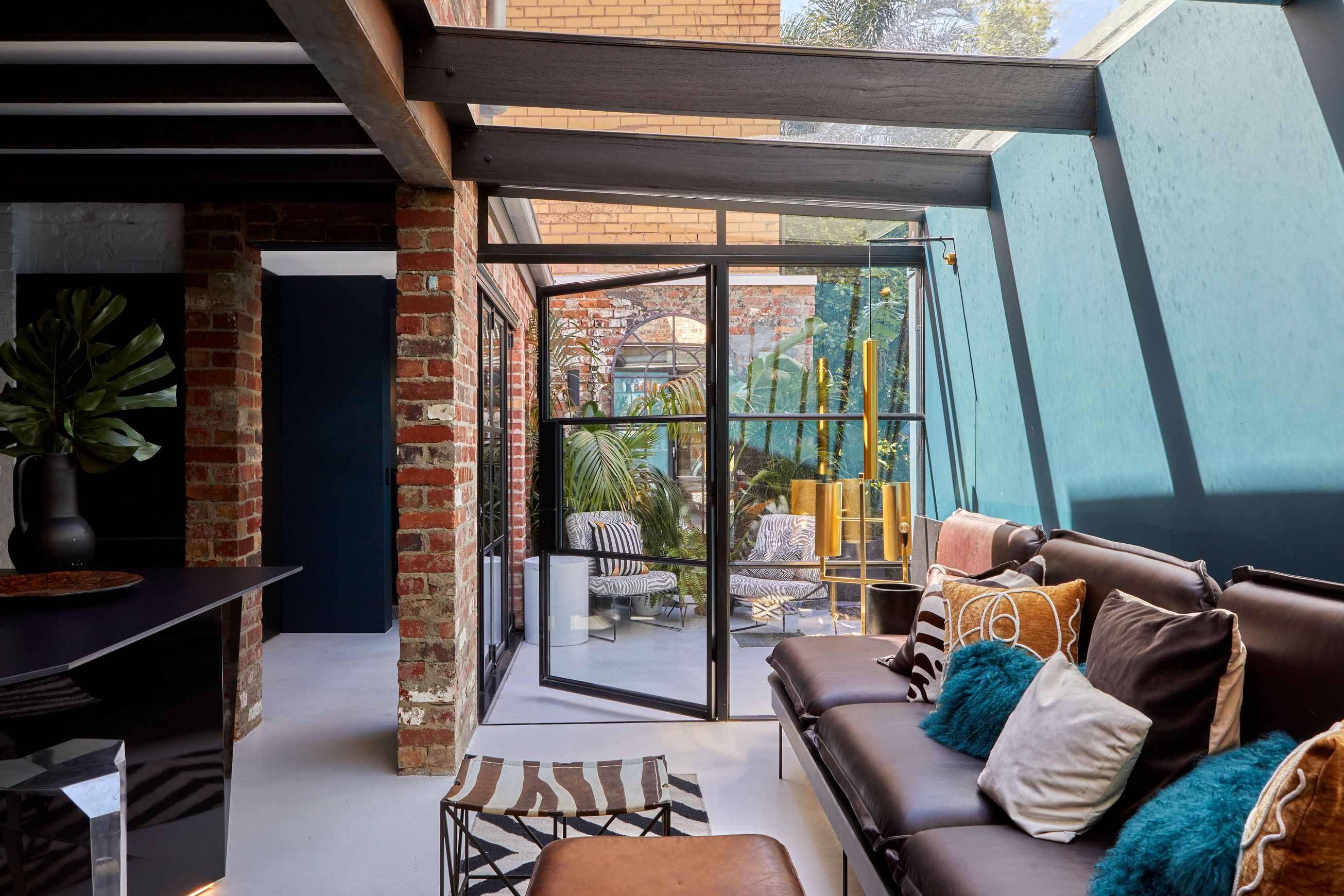 Steel Frame Glass Hinge Doors  - Galvanised FPS50