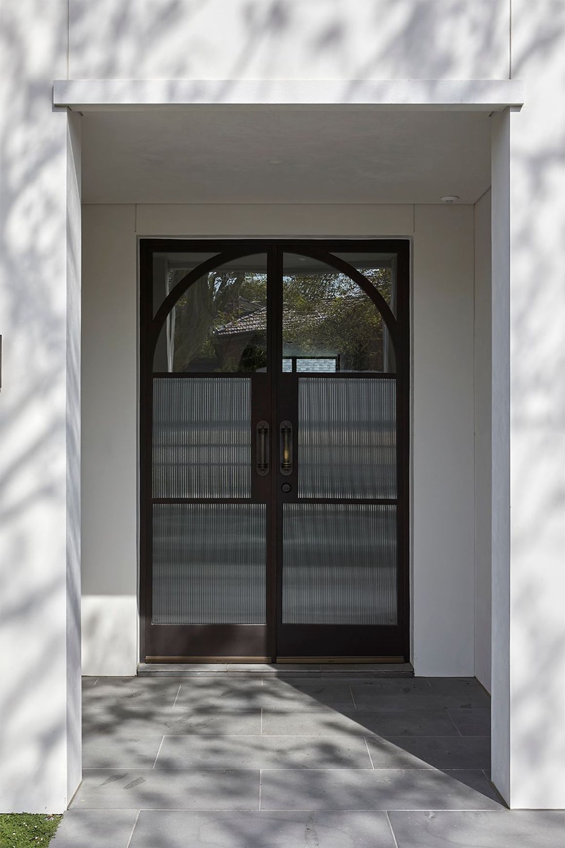 Arch Steel Frame Glass Hinge Doors - Galvanised FPS50