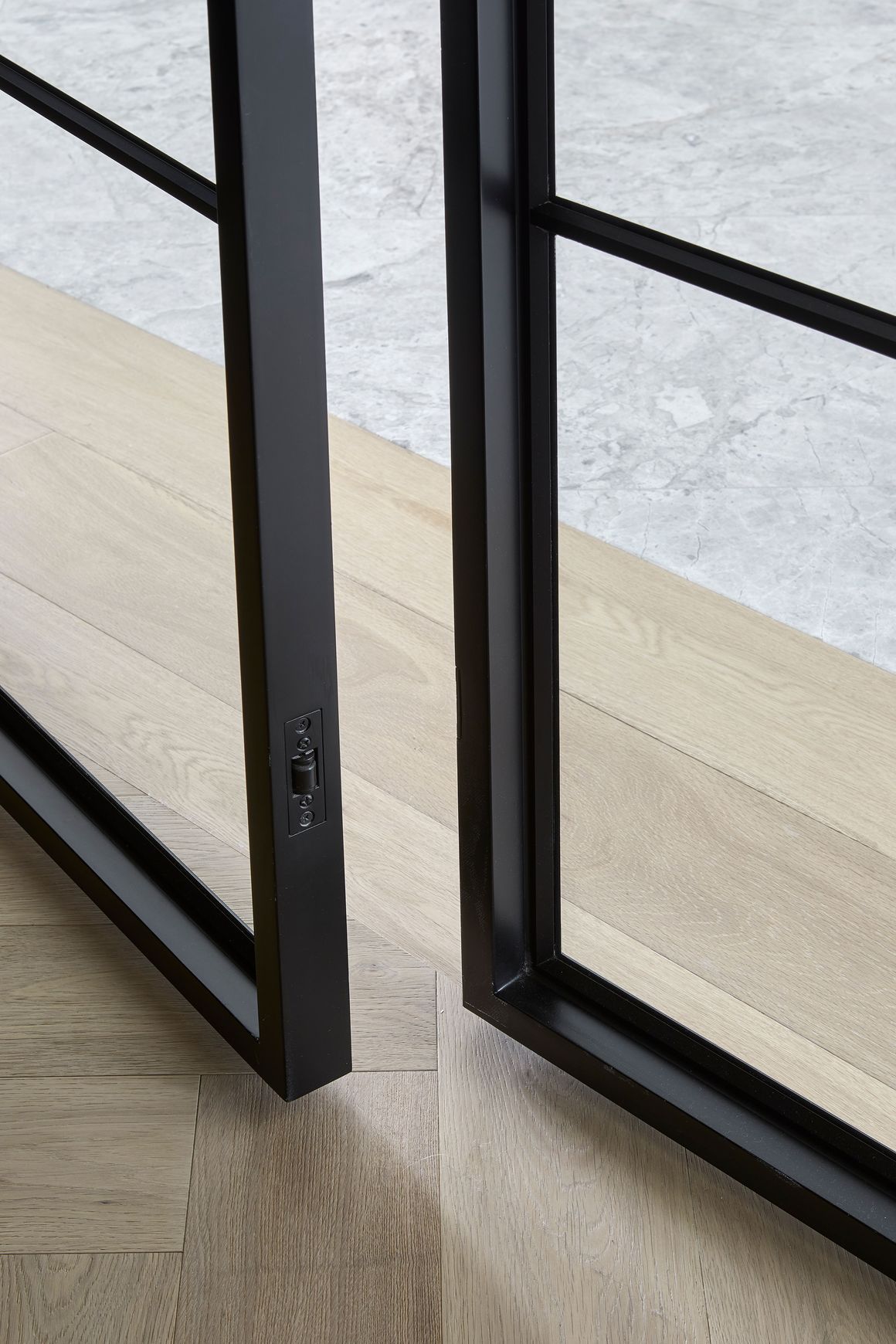 Steel Frame Glass Hinge Doors  - Galvanised FPS50