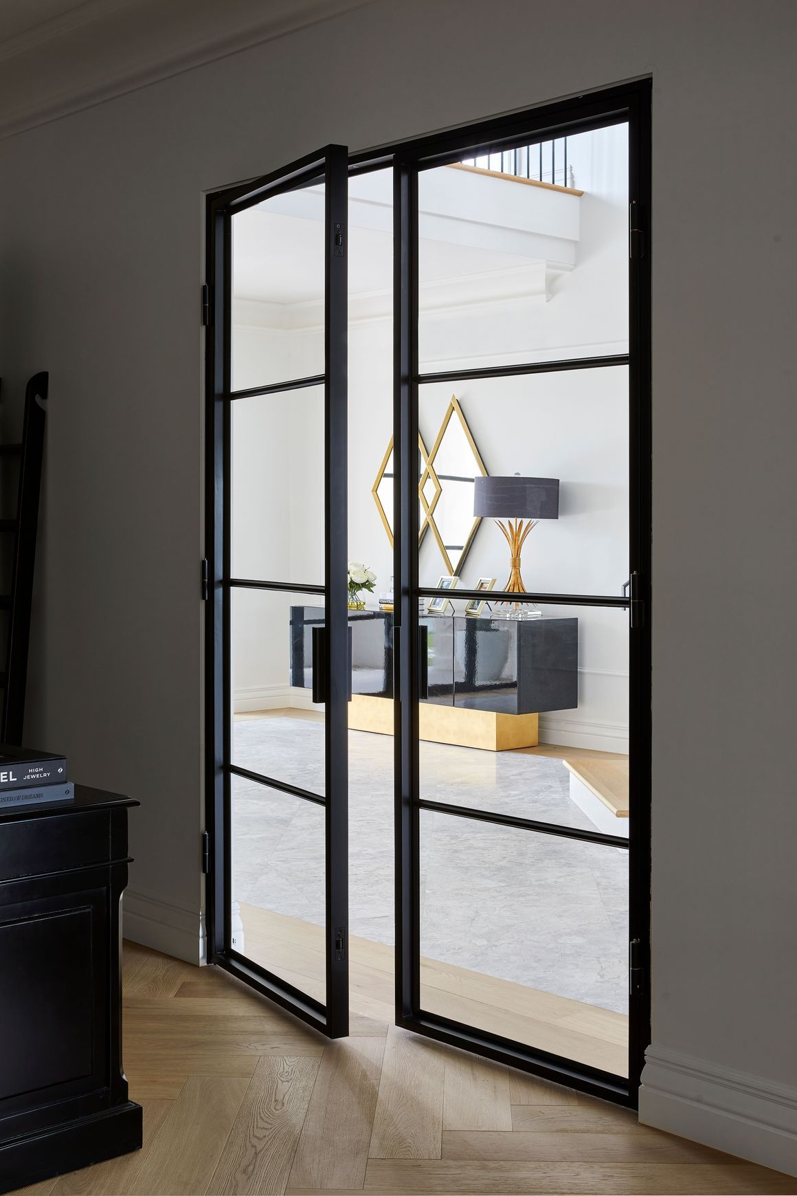 Steel Frame Glass Hinge Doors  - Galvanised FPS50