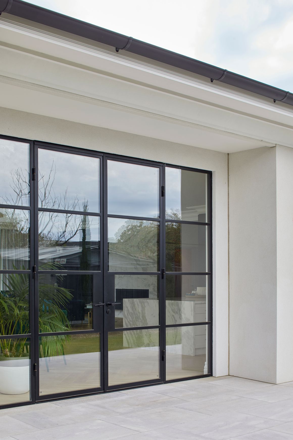 Steel Frame Glass Hinge Doors  - Galvanised FPS50