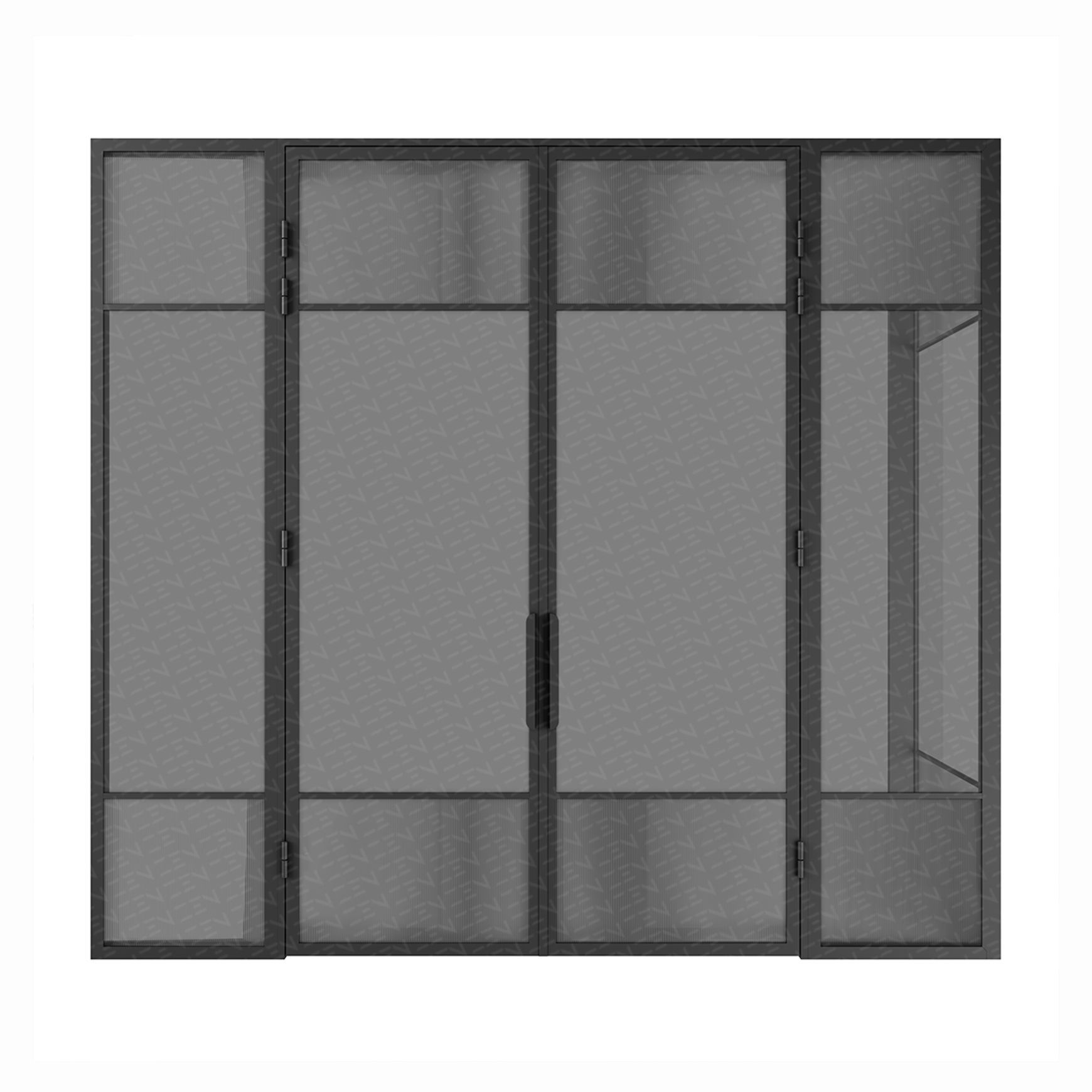 Steel Frame Glass Hinge Doors - Galvanised FPS50
