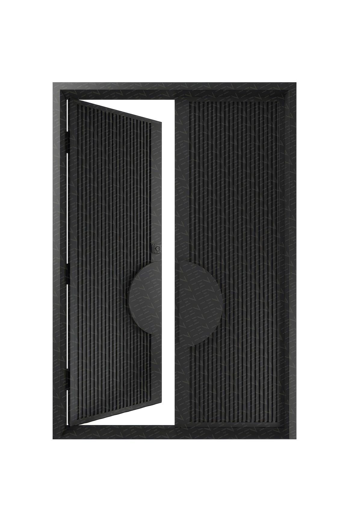 Batten Hinge Entry Double Doors Left - Galvanised FWA50