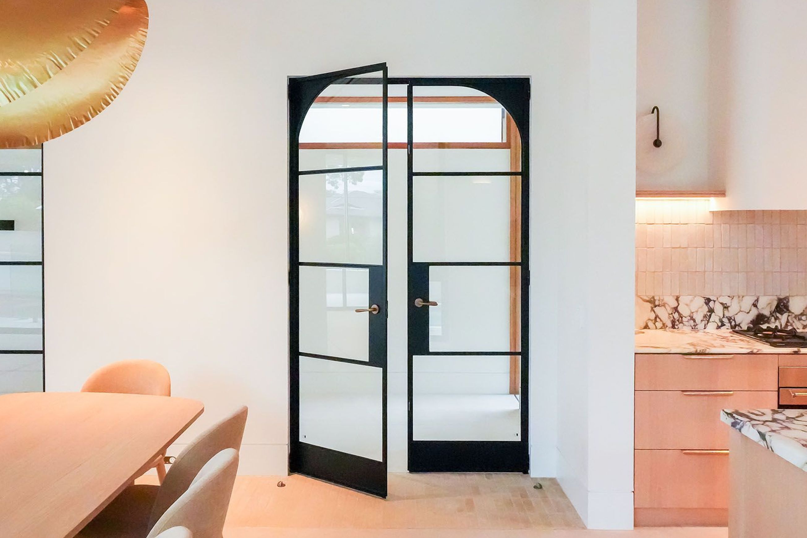 Steel Frame Glass Hinge Doors – Galvanised W20 Profile