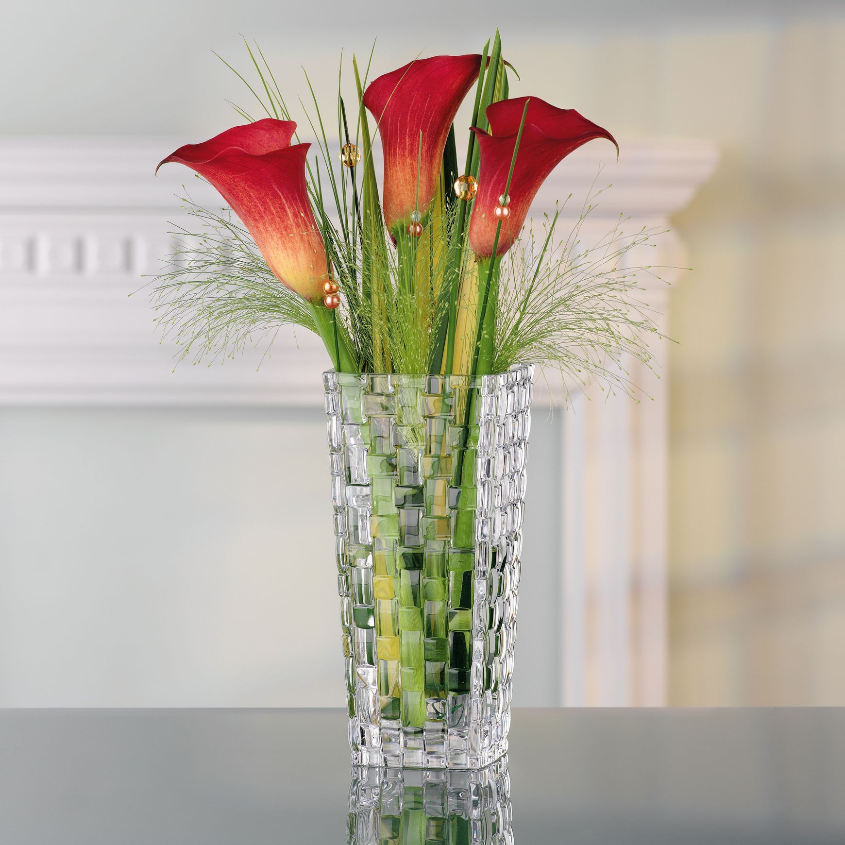Bossa Nova Crystal Basket Vases