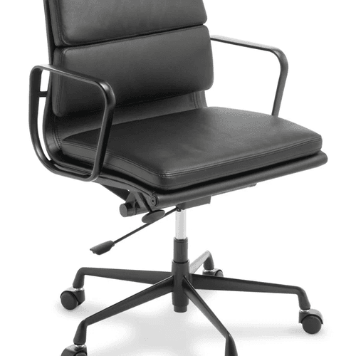 Eames Replica Softpad Mid Back Chair - Black Frame