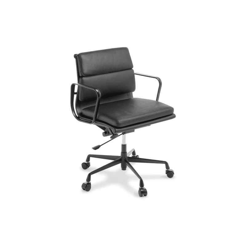 Eames Replica Softpad Mid Back Chair - Black Frame