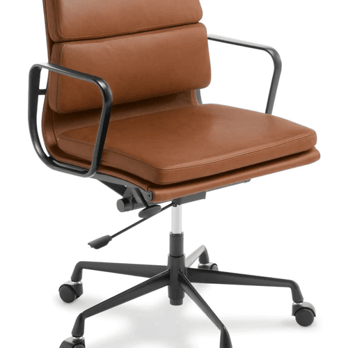 Eames Replica Softpad Mid Back Chair - Black Frame