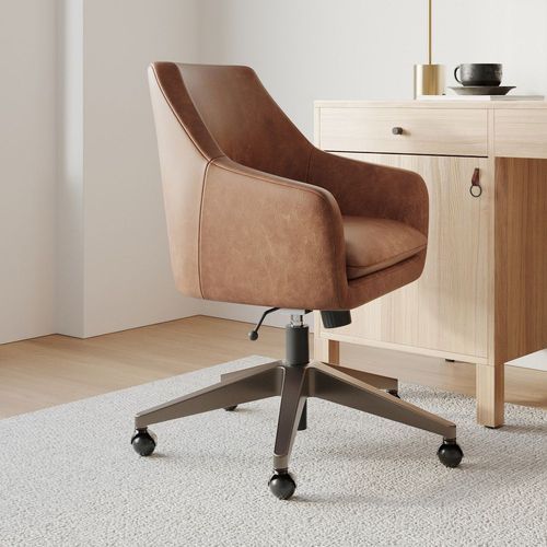 Helvetica Leather Swivel Office Chair