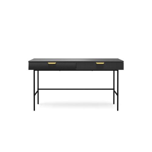 Kina Ripple Slatted Desk | 140cm | Black Oak