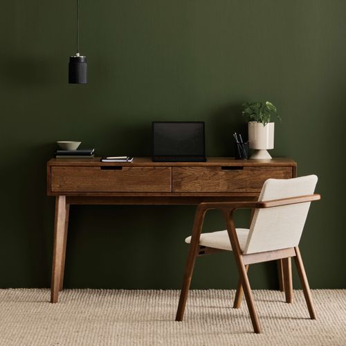 Paris Hardwood Office Desk | 2 Drawer | Walnut