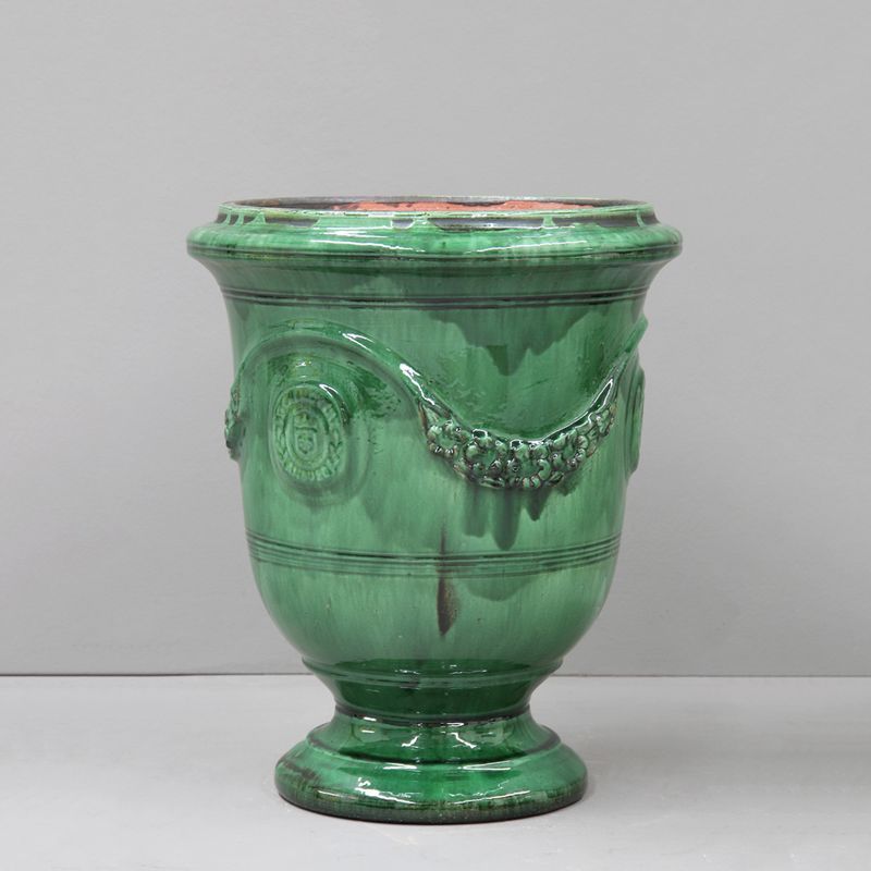Green Glazed Vincennes Traditional Anduze Urn