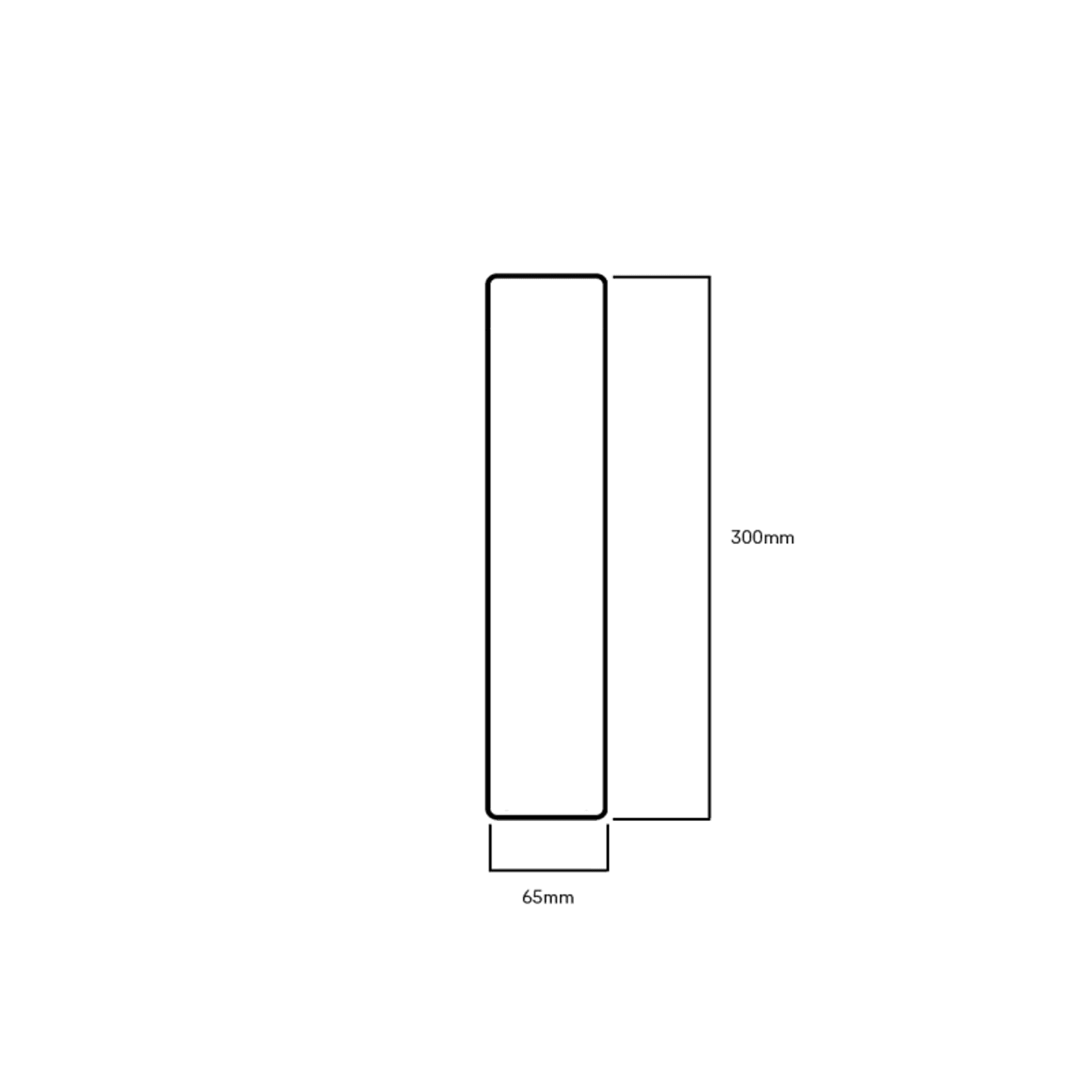 Lockwood 216/217 Series 10mm Radius Corner Push dimensions