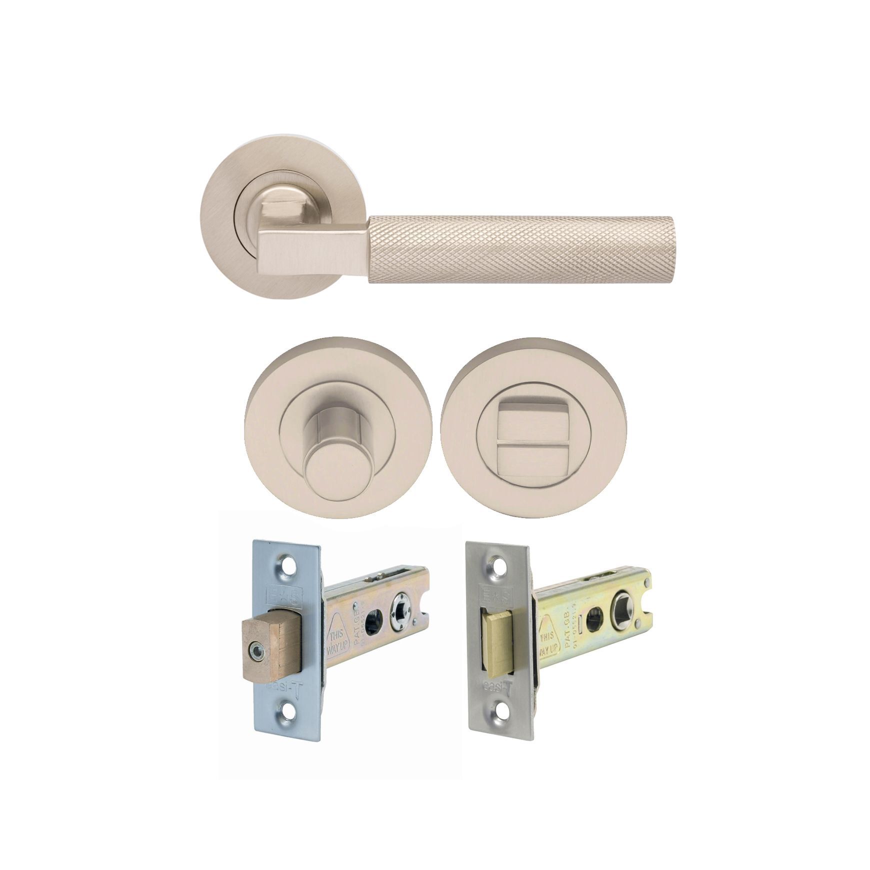 Zanda Zurich Door Handle Lever Set on Round Rose