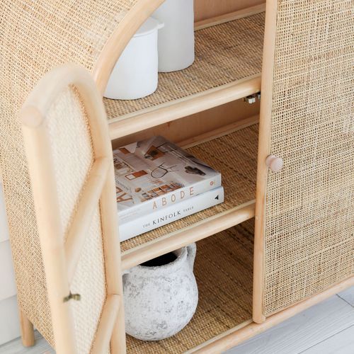 Rattan Arched Kids 2 Door Shelving