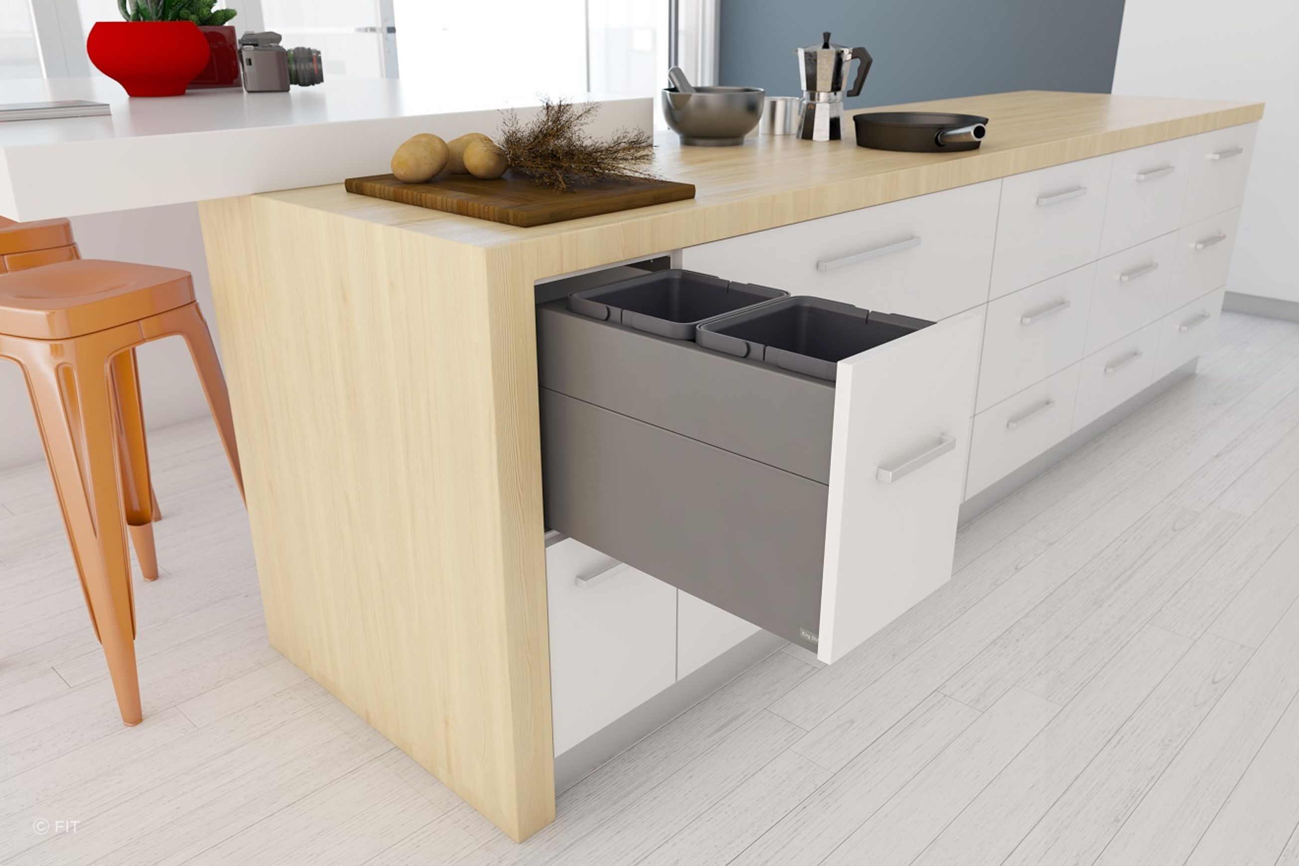 Tanova Designer Series 2 Pull Out Kitchen Bins